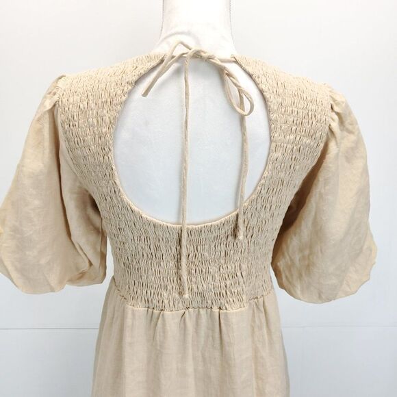 FAITHFULL THE BRAND Alberte Puff Sleeve Smock Midi Dress - Picture 9 of 11